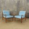 Scandinavian Light Blue Armchairs, 1950s, Set of 2 1