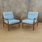 Scandinavian Light Blue Armchairs, 1950s, Set of 2 12