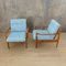 Scandinavian Light Blue Armchairs, 1950s, Set of 2 16