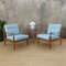 Scandinavian Light Blue Armchairs, 1950s, Set of 2 10