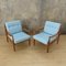 Scandinavian Light Blue Armchairs, 1950s, Set of 2, Image 4