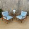 Scandinavian Light Blue Armchairs, 1950s, Set of 2, Image 2