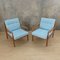 Scandinavian Light Blue Armchairs, 1950s, Set of 2, Image 11