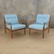 Scandinavian Light Blue Armchairs, 1950s, Set of 2 17