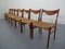 Teak & Paper Cord Dining Chairs by Ejner Larsen for Glyngore Stolefabrik, 1960s, Set of 8 16