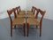 Teak & Paper Cord Dining Chairs by Ejner Larsen for Glyngore Stolefabrik, 1960s, Set of 8 5