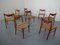 Teak & Paper Cord Dining Chairs by Ejner Larsen for Glyngore Stolefabrik, 1960s, Set of 8 3