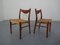 Teak & Paper Cord Dining Chairs by Ejner Larsen for Glyngore Stolefabrik, 1960s, Set of 2 3