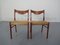 Teak & Paper Cord Dining Chairs by Ejner Larsen for Glyngore Stolefabrik, 1960s, Set of 2 1