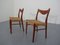 Teak & Paper Cord Dining Chairs by Ejner Larsen for Glyngore Stolefabrik, 1960s, Set of 2 5