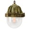 French Cast Iron and Glass Pendant Lamp, 1950s, Image 1