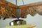 Glass and Wood Ceiling Lamp, 1950s 4