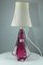 Belgische Tischlampe aus rosafarbenem Glas von Val St. Lambert, 1960er 4