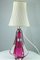 Belgische Tischlampe aus rosafarbenem Glas von Val St. Lambert, 1960er 3