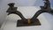 Wrought Iron and Brass Candleholders, 1930s, Set of 2 1