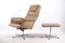 Fauteuil Vintage en Cuir avec Ottomane 7