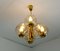 Mid-Century Brass and Smoked Glass Chandelier, 1960s 5