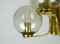 Mid-Century Brass and Smoked Glass Chandelier, 1960s, Image 8