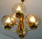Mid-Century Brass and Smoked Glass Chandelier, 1960s 3
