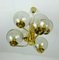 Mid-Century Brass and Smoked Glass Chandelier, 1960s 9