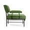 Fauteuil Mid-Century en Tissu Vert et en Métal, Italie, années 50 5