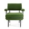 Mid-Century Italian Green Fabric and Metal Armchair, 1950s, Image 1