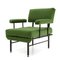 Mid-Century Italian Green Fabric and Metal Armchair, 1950s, Image 2