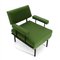 Mid-Century Italian Green Fabric and Metal Armchair, 1950s, Image 7
