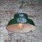 Mid-Century British Green Enamel and Cast Iron Pendant Lamp 7