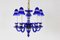 Czechoslovakian Blue Glass Chandelier, 1940s 7