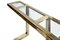 Vintage Italian Brass, Chrome, and Glass Console Table, Image 4