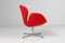 Fauteuil Cygne Rouge par Arne Jacobsen pour Fritz Hansen, années 50 6