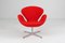 Roter Swan Sessel von Arne Jacobsen für Fritz Hansen, 1950er 2