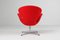 Roter Swan Sessel von Arne Jacobsen für Fritz Hansen, 1950er 4