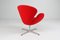 Roter Swan Sessel von Arne Jacobsen für Fritz Hansen, 1950er 3