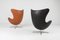 Black Leather Egg Chair by Arne Jacobsen for Fritz Hansen, 1950s 8