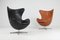 Black Leather Egg Chair by Arne Jacobsen for Fritz Hansen, 1950s, Image 11