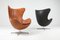 Black Leather Egg Chair by Arne Jacobsen for Fritz Hansen, 1950s 10