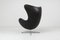 Chaise Œuf en Cuir Noir par Arne Jacobsen pour Fritz Hansen, années 50 2