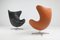 Egg Chair in pelle nera di Arne Jacobsen per Fritz Hansen, anni '50, Immagine 9