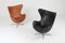 Black Leather Egg Chair by Arne Jacobsen for Fritz Hansen, 1950s 12