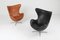 Egg Chair in pelle nera di Arne Jacobsen per Fritz Hansen, anni '50, Immagine 12