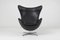 Black Leather Egg Chair by Arne Jacobsen for Fritz Hansen, 1950s 5