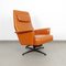 Leatherette and Metal Swivel Armchair, 1970s 1
