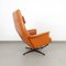Leatherette and Metal Swivel Armchair, 1970s 4