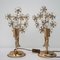 Italienische Mid-Century Wandlampen aus Kristallglas & Messing, 1960er, 2er Set 6