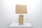 Brass and Travertine Table Lamp by George Matthias, 1970s 4