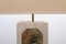 Lámpara de mesa de latón y travertino de George Matthias, años 70, Imagen 14