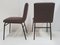 Französische Mid-Century Stühle aus Stahl & Stoff, 1950er, 2er Set 6