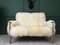 Weißes Mid-Century Sofa mit Bezug aus Schafsfell von Parker Knoll, 1980er 1